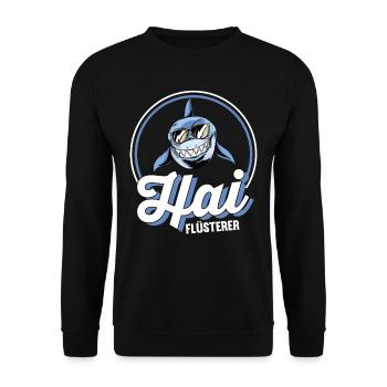 Haifisch Hai Haie - Unisex Pullover - Schwarz - Vorne - Alina (178cm) & Michal (187cm)