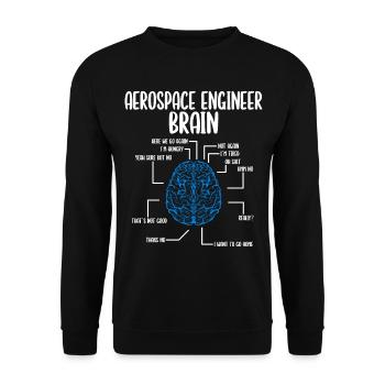 Cerveau d’ingénieur en aérospatiale pour le génie aérospatial - Sweat-shirt Unisexe - noir - Devant - Alina (178cm) & Michal (187cm)