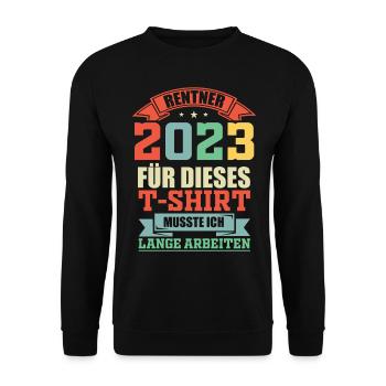 Rentner 2023 Retro - Unisex Pullover - Schwarz - Vorne - Alina (178cm) & Michal (187cm)