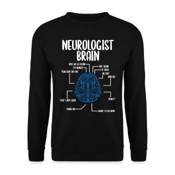 Neurologist Brain Neurology Scientist Neuroscience - Unisex Pullover - Schwarz - Vorne - Alina (178cm) & Michal (187cm)