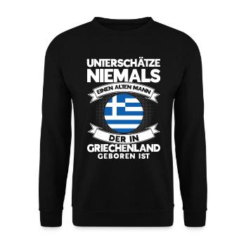 Grieche Griechen Griechenland Geschenk - Unisex Pullover - Schwarz - Vorne - Alina (178cm) & Michal (187cm)