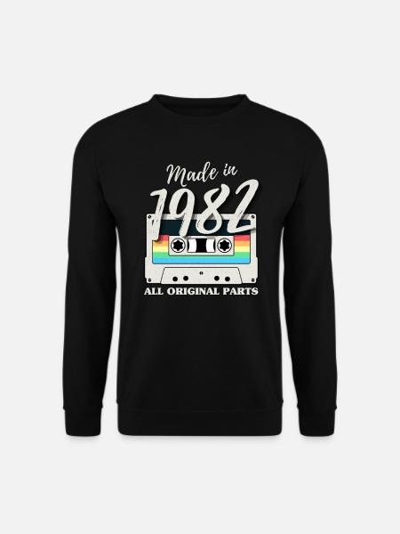 Vintage Jahrgang 1982 Kassette Geburtstag Retro - Unisex Pullover - Schwarz
