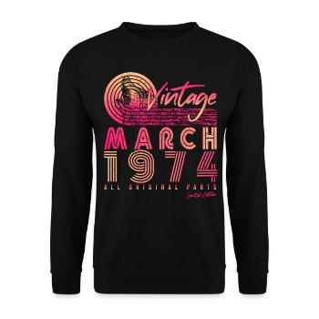 1974 Retro limited en mars - Sweat-shirt Unisexe - noir - Devant - Alina (178cm) & Michal (187cm)
