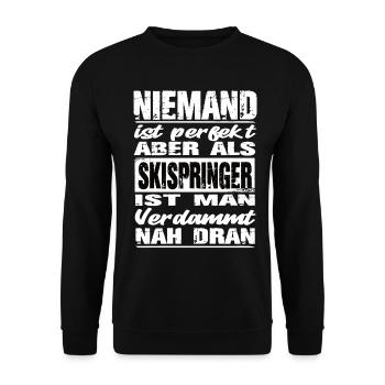 Skispringer - Unisex Pullover - Schwarz - Vorne - Alina (178cm) & Michal (187cm)