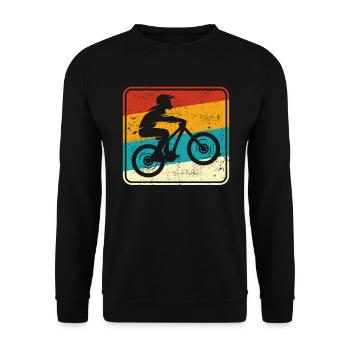 Mountain Bike Motocross Retro - Unisex Sweatshirt - black - Front - Alina (178cm) & Michal (187cm)