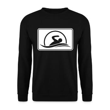 Logo du nageur nageur - Sweat-shirt Unisexe - noir - Devant - Alina (178cm) & Michal (187cm)