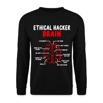 Hacker éthique Cerveau Sécurité en ligne Cyber Hacking - Sweat-shirt Unisexe - noir - Devant - Alina (178cm) & Michal (187cm)
