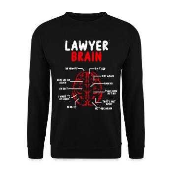 Lawyer Brain Attorney Bar Exam Graduation Future - Unisex Pullover - Schwarz - Vorne - Alina (178cm) & Michal (187cm)