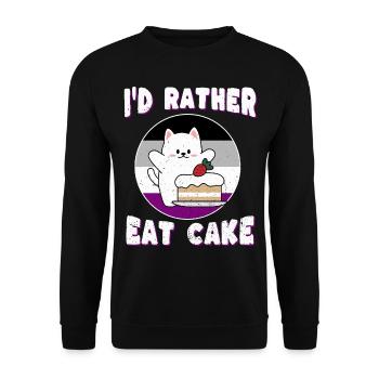 Asexuality - Cat for Asexuals - Unisex Sweatshirt - black - Front - Alina (178cm) & Michal (187cm)