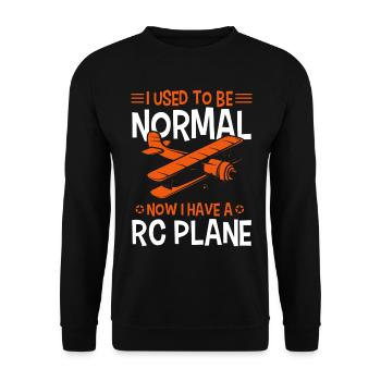 Model Airplane Model Flying Model Airplane - Unisex Sweatshirt - black - Front - Alina (178cm) & Michal (187cm)