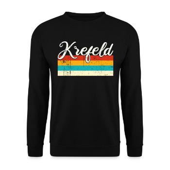 Krefeld Retro Vintage - Unisex Sweatshirt - black - Front - Alina (178cm) & Michal (187cm)