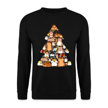 Hamster Christmas Tree Hammy - Unisex Sweatshirt - black - Front - Alina (178cm) & Michal (187cm)