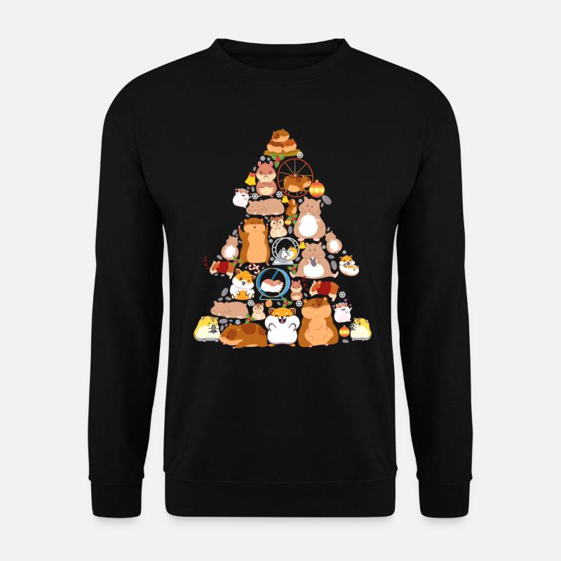 Hamster Christmas Tree Hammy - Unisex Sweatshirt - black
