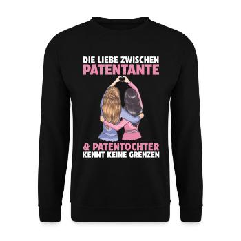 Patentochter Taufe Patenonkel Pate - Unisex Pullover - Schwarz - Vorne - Alina (178cm) & Michal (187cm)
