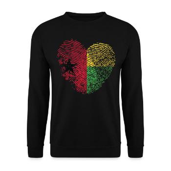 Guinea-Bissau in my DNA: guinea-bissau Heart - Unisex Sweatshirt - black - Front - Alina (178cm) & Michal (187cm)