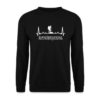 Alpenüberquerung Alpen Wandern - Unisex Pullover - Schwarz - Vorne - Alina (178cm) & Michal (187cm)