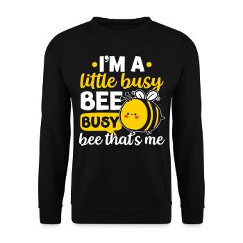 Kleine fleißige Biene - Unisex Pullover - Schwarz - Vorne - Alina (178cm) & Michal (187cm)