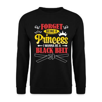 Pas de princesse, je veux être une fille de karaté ceinture noire - Sweat-shirt Unisexe - noir - Devant - Alina (178cm) & Michal (187cm)
