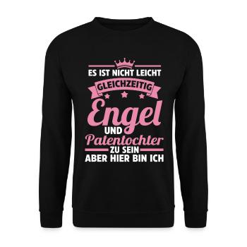Patenkind Patentochter - Unisex Pullover - Schwarz - Vorne - Alina (178cm) & Michal (187cm)