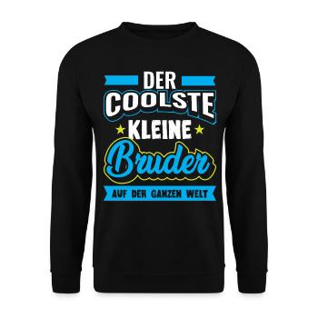 Kleiner Bruder | Geschenk für kleiner Bruder - Unisex Pullover - Schwarz - Vorne - Alina (178cm) & Michal (187cm)