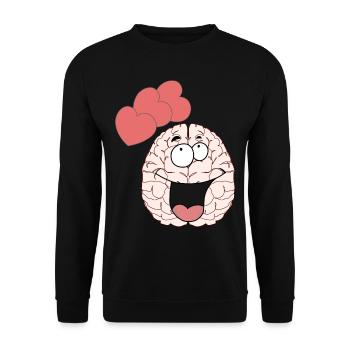 Cerveau Cerveau Sentiments Amour Partenariat Valentin - Sweat-shirt Unisexe - noir - Devant - Alina (178cm) & Michal (187cm)