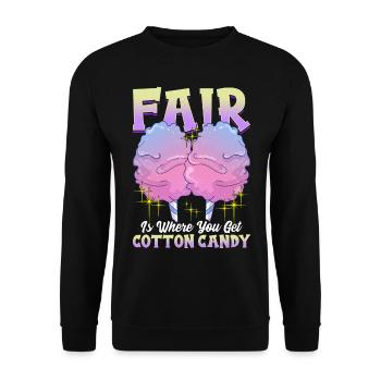 Auf dem Jahrmarkt bekommt man Zuckerwatte - Unisex Pullover - Schwarz - Vorne - Alina (178cm) & Michal (187cm)