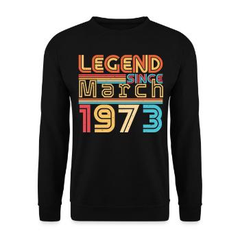March 1973 Retro Legend - Unisex Sweatshirt - black - Front - Alina (178cm) & Michal (187cm)