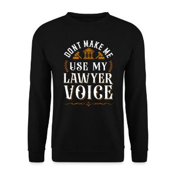 Young Lawyer Attorney Law Don'T - Unisex Pullover - Schwarz - Vorne - Alina (178cm) & Michal (187cm)
