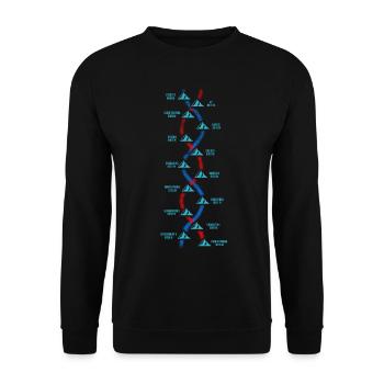 Alpinist DNA 14 Highest Mountains Everest K2 Makalu - Unisex Sweatshirt - black - Front - Alina (178cm) & Michal (187cm)