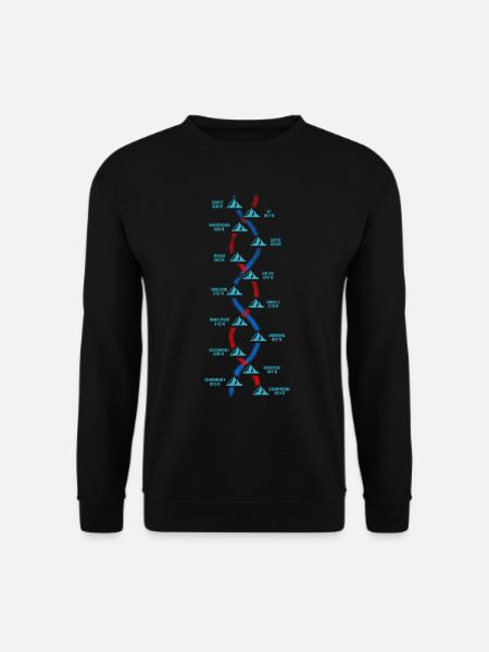 Alpinist DNA 14 Höchste Berge Everest K2 Makalu - Unisex Pullover - Schwarz