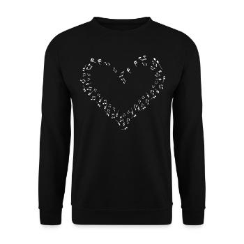 Many Musical Notes Heart Design - Unisex Sweatshirt - black - Front - Alina (178cm) & Michal (187cm)
