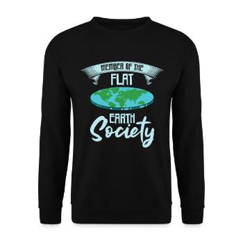 Flat Earth Society – Membre - Sweat-shirt Unisexe - noir - Devant - Alina (178cm) & Michal (187cm)