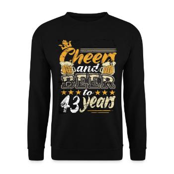 43 Anniversaire Homme - Sweat-shirt Unisexe - noir - Devant - Alina (178cm) & Michal (187cm)
