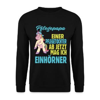 Pflegetochter Pflegevater Pflegepapa - Unisex Pullover - Schwarz - Vorne - Alina (178cm) & Michal (187cm)