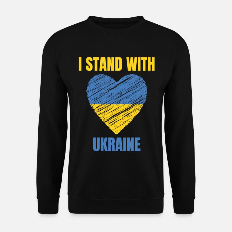 Ich Stehe Mit Ukrainischer Vintager Ukraine-flagge - Unisex Pullover - Schwarz