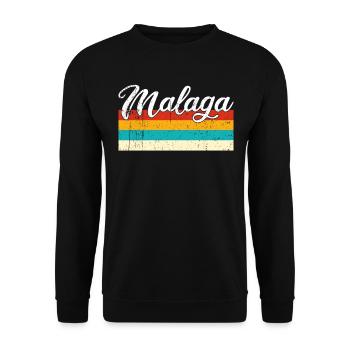 Malaga Retro Vintage - Unisex Pullover - Schwarz - Vorne - Alina (178cm) & Michal (187cm)