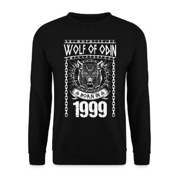 Wolf Odins Geri Freki Geburtsjahr 1999 Wikinger - Unisex Pullover - Schwarz - Vorne - Alina (178cm) & Michal (187cm)