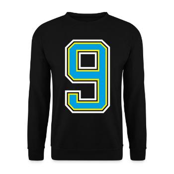 Number 9 Blue design - Unisex Sweatshirt - black - Front - Alina (178cm) & Michal (187cm)