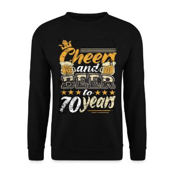 70 birthday man - Unisex Sweatshirt - black - Front - Alina (178cm) & Michal (187cm)
