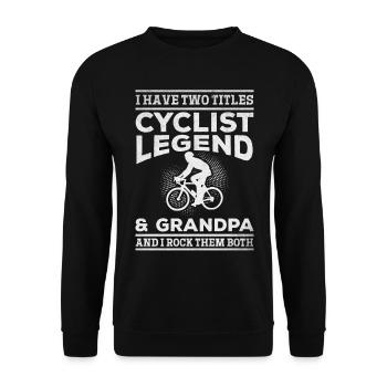 Grand-père Cycliste Legend & Grand-père et moi les berçons - Sweat-shirt Unisexe - noir - Devant - Alina (178cm) & Michal (187cm)