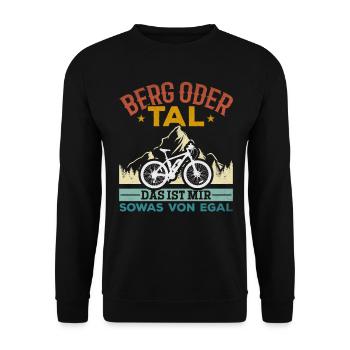 Berg oder Tal das ist mir sowas von Egal E-Bike - Unisex Pullover - Schwarz - Vorne - Alina (178cm) & Michal (187cm)