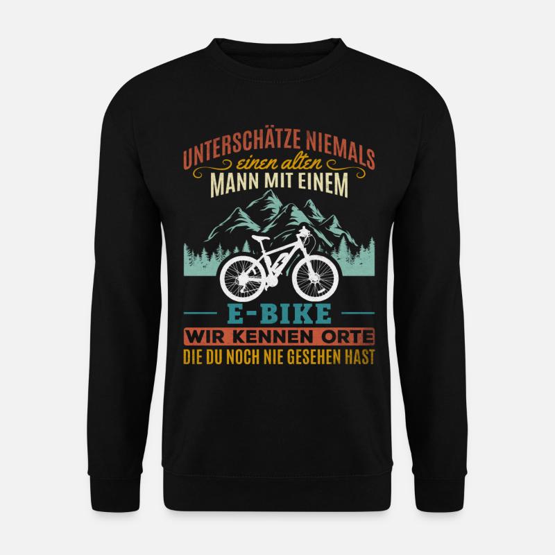 E-Bike Fahrrad Radfahrer eBike Mountainbike - Unisex Pullover - Schwarz