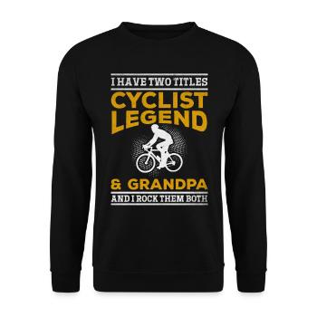 Légende du cyclisme et grand-père et moi les berçons tous les deux - Sweat-shirt Unisexe - noir - Devant - Alina (178cm) & Michal (187cm)