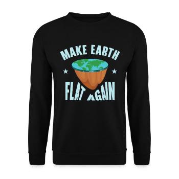 Flatten the earth again - Unisex Sweatshirt - black - Front - Alina (178cm) & Michal (187cm)