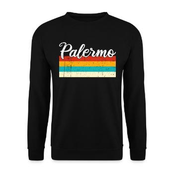 Palerme Rétro Vintage - Sweat-shirt Unisexe - noir - Devant - Alina (178cm) & Michal (187cm)