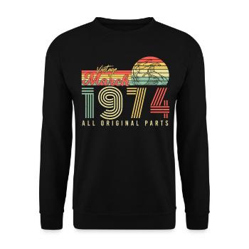 Original Retro 1974 Mars - Sweat-shirt Unisexe - noir - Devant - Alina (178cm) & Michal (187cm)