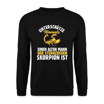 Sternzeichen Skorpion - Unisex Pullover - Schwarz - Vorne - Alina (178cm) & Michal (187cm)