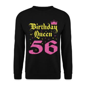 56th Birthday Queen 56 Years Birthday Gift - Unisex Sweatshirt - black - Front - Alina (178cm) & Michal (187cm)