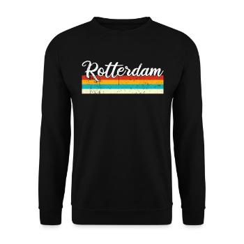 Rotterdam Retro Vintage - Unisex Sweatshirt - black - Front - Alina (178cm) & Michal (187cm)