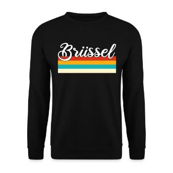 Bruxelles Retro Vintage - Sweat-shirt Unisexe - noir - Devant - Alina (178cm) & Michal (187cm)